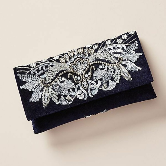 Anthropologie Handbags - Anthropologie MASQUERADE VELVET CLUTCH